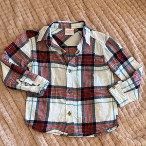 Jumping Beans Red and Blue Plaid Button-Down Shirt